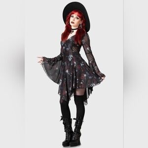 SOLD Killstar Belleflora Mesh Mini Dress